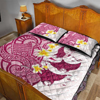 Maori Manta Ray Plumeria Royal Pink Quilt Bed Set