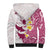 Maori Manta Ray Plumeria Royal Pink Sherpa Hoodie