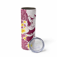 Maori Manta Ray Plumeria Royal Pink Skinny Tumbler LT01 - Polynesian Pride
