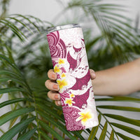 Maori Manta Ray Plumeria Royal Pink Skinny Tumbler LT01 - Polynesian Pride