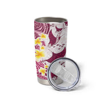 Maori Manta Ray Plumeria Royal Pink Tumbler Cup LT01 - Polynesian Pride