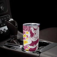 Maori Manta Ray Plumeria Royal Pink Tumbler Cup LT01 - Polynesian Pride