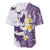 Maori Manta Ray Plumeria Deep Purple Baseball Jersey