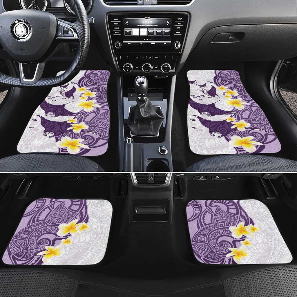 Maori Manta Ray Plumeria Deep Purple Car Mats