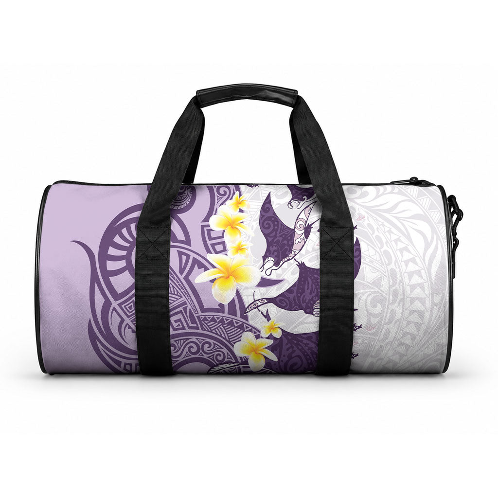 Maori Manta Ray Plumeria Deep Purple Duffle Bag LT01 One size Purple - Polynesian Pride