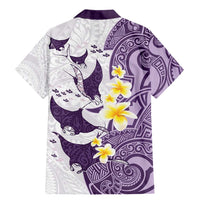 Maori Manta Ray Plumeria Deep Purple Family Matching Mermaid Dress and Hawaiian Shirt LT01 - Polynesian Pride