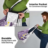 Maori Manta Ray Plumeria Deep Purple Grocery Bag