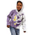 Maori Manta Ray Plumeria Deep Purple Kid Hoodie