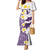 Maori Manta Ray Plumeria Deep Purple Mermaid Dress