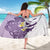 Maori Manta Ray Plumeria Deep Purple Sarong
