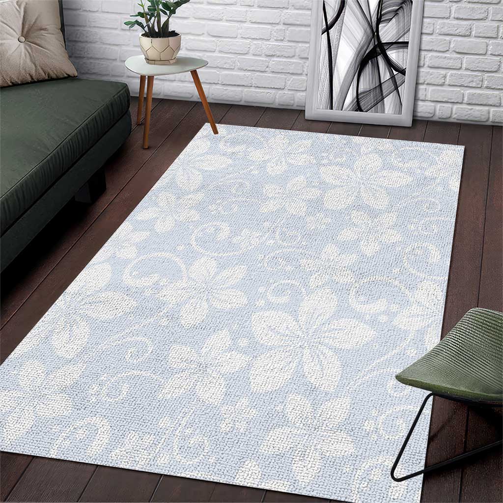 Plumeria Floral White Sunday Area Rug