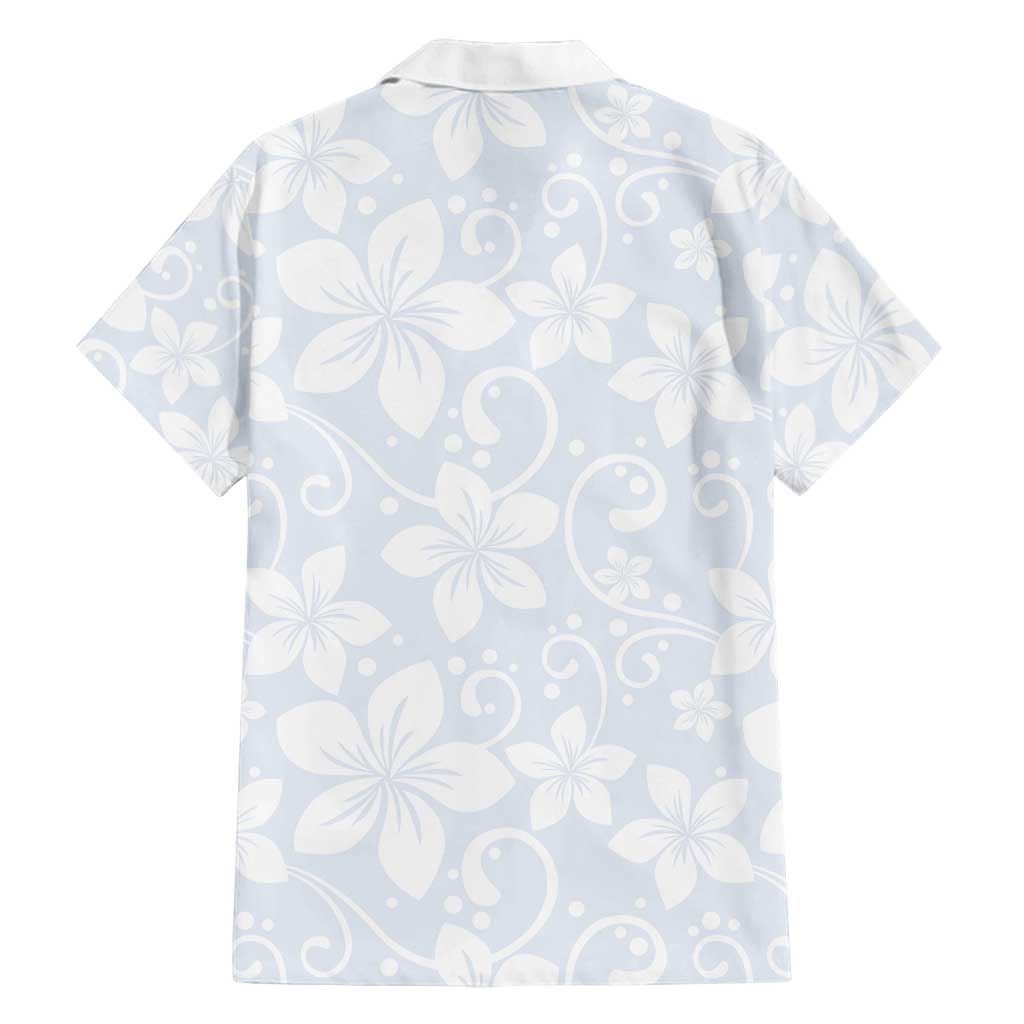 Plumeria Floral White Sunday Family Matching Long Sleeve Bodycon Dress and Hawaiian Shirt