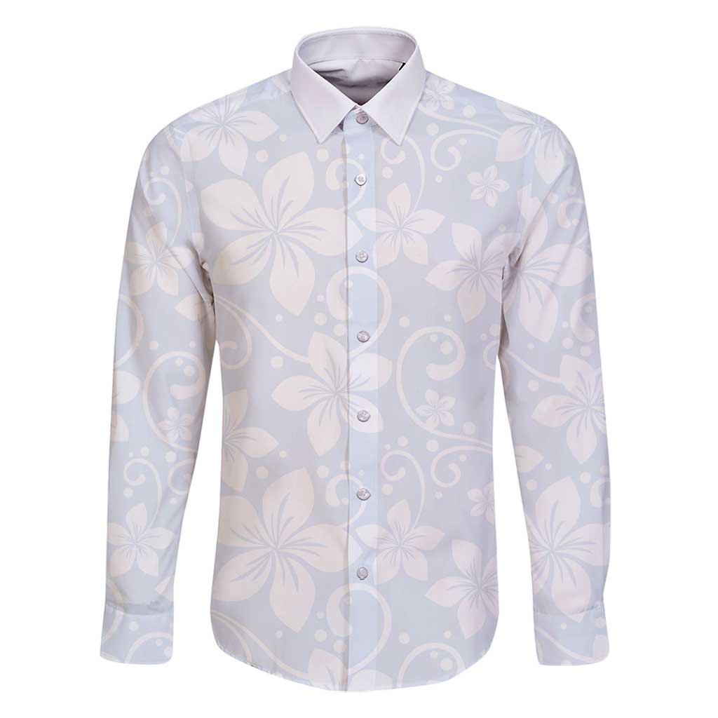 Plumeria Floral White Sunday Family Matching Tank Maxi Dress and Hawaiian Shirt