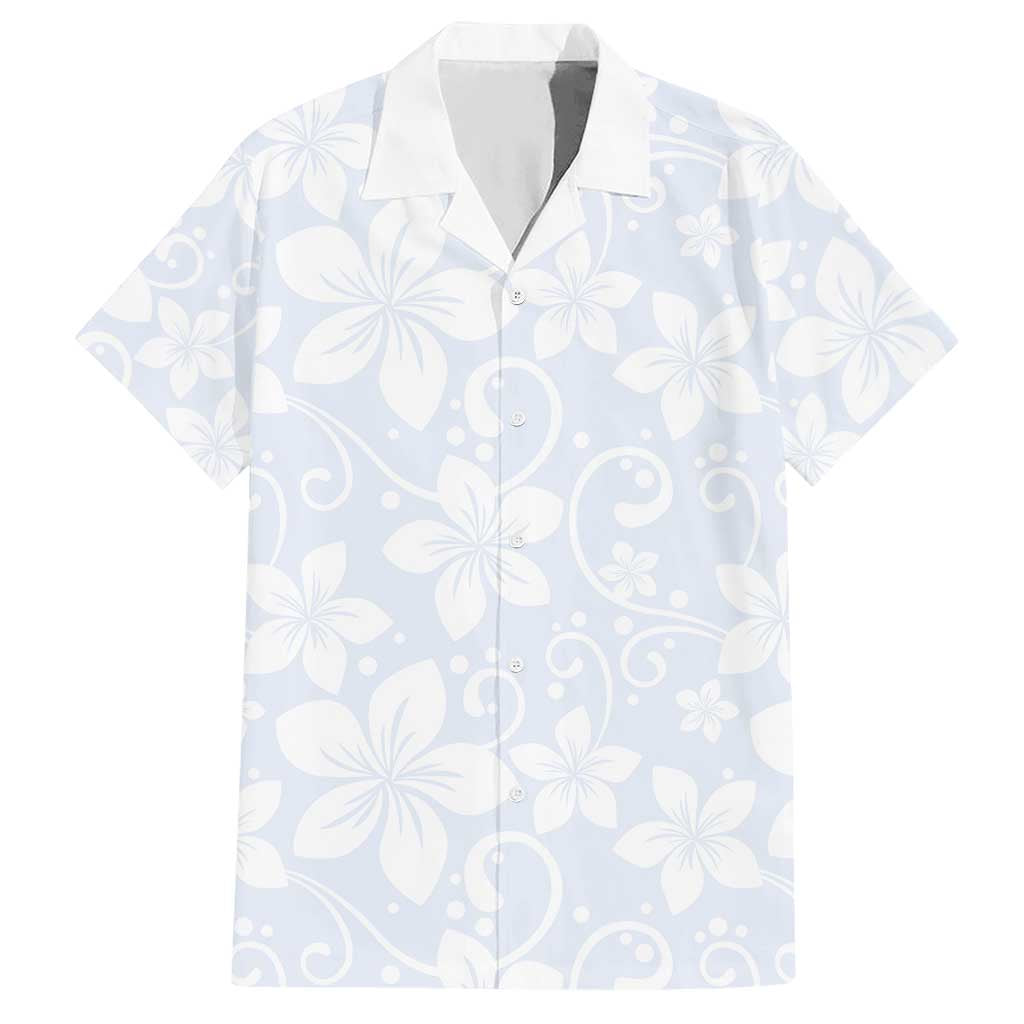 Plumeria Floral White Sunday Hawaiian Shirt