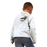 Plumeria Floral White Sunday Kid Hoodie