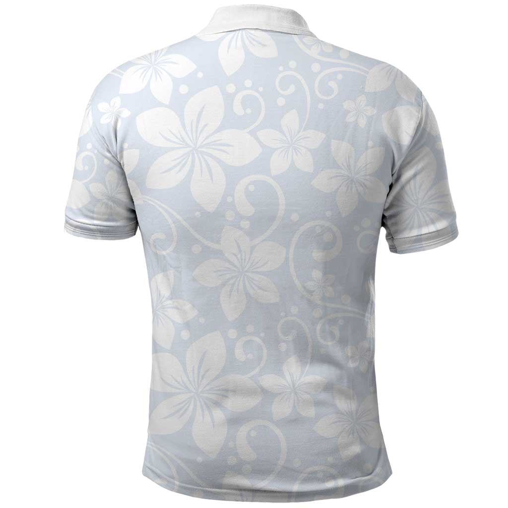 Plumeria Floral White Sunday Polo Shirt