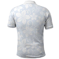 Plumeria Floral White Sunday Polo Shirt