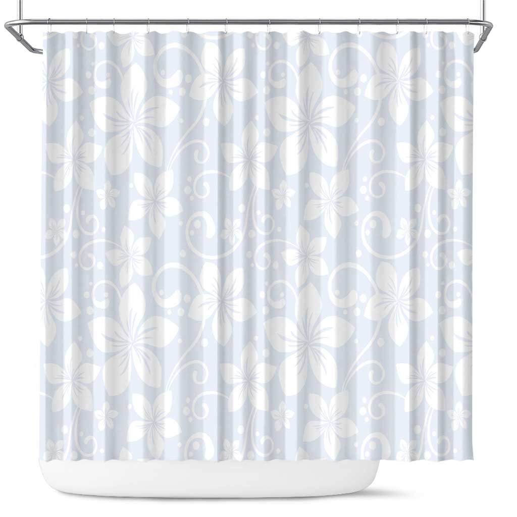 Plumeria Floral White Sunday Shower Curtain