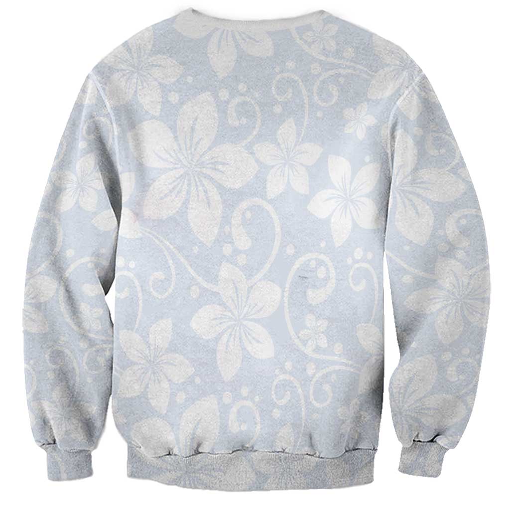 Plumeria Floral White Sunday Sweatshirt