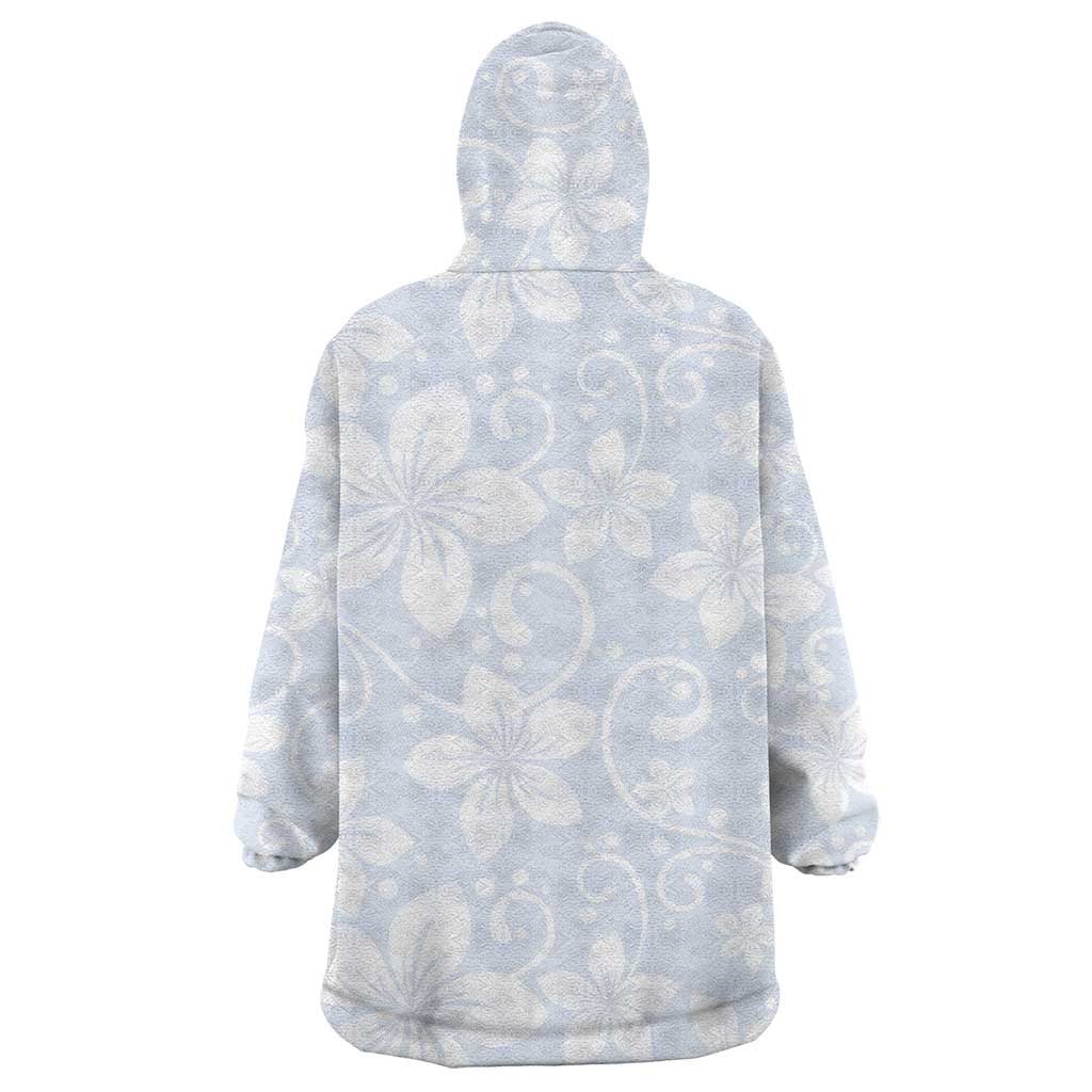 Plumeria Floral White Sunday Wearable Blanket Hoodie