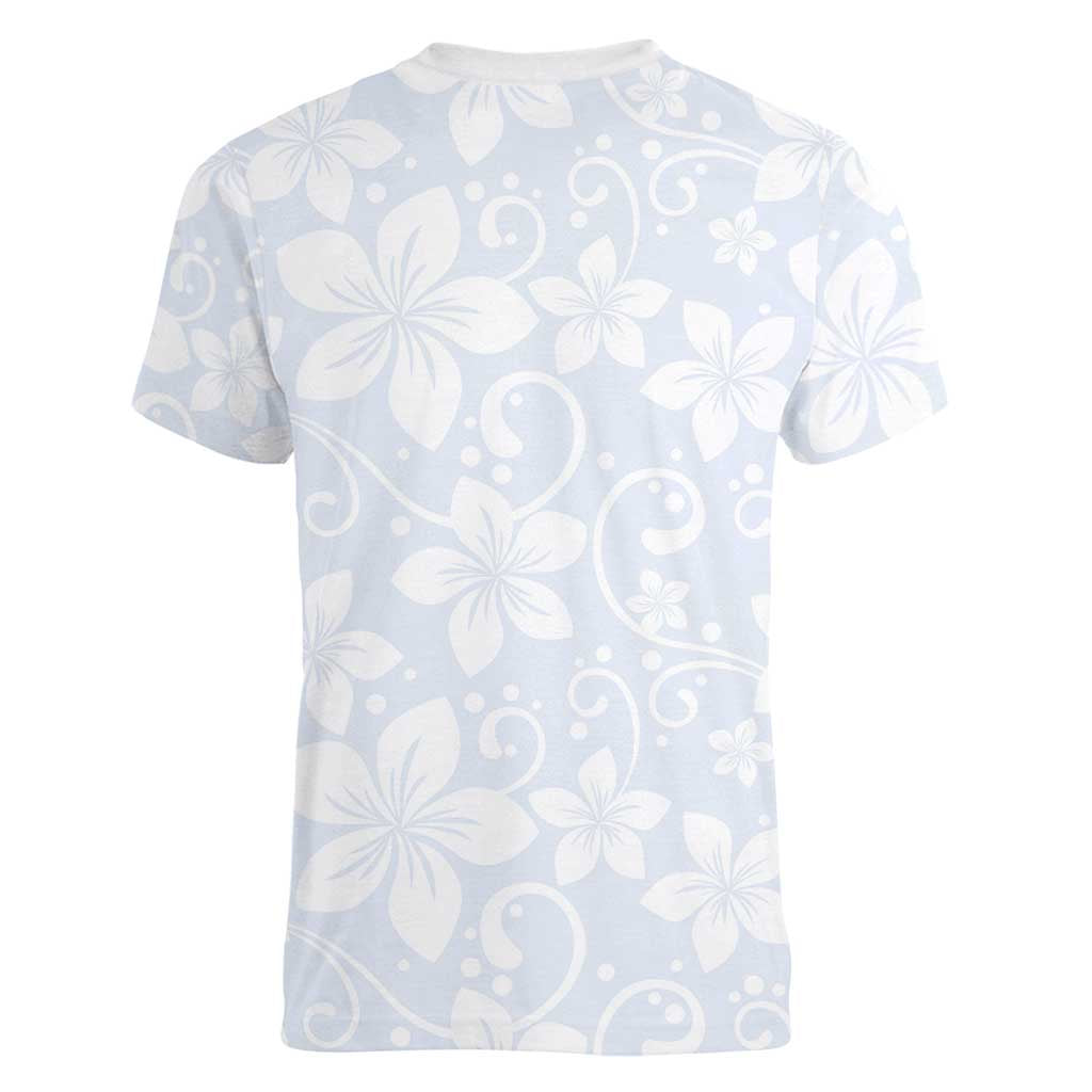 Plumeria Floral White Sunday Women V-Neck T-Shirt
