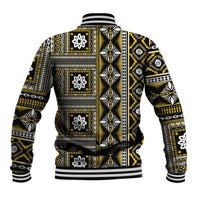 Fiji Masi Tapa Pattern Yellow Baseball Jacket - Polynesian Pride