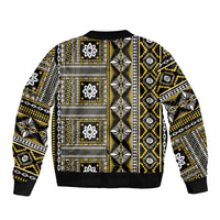 Fiji Masi Tapa Pattern Yellow Bomber Jacket LT01 - Polynesian Pride