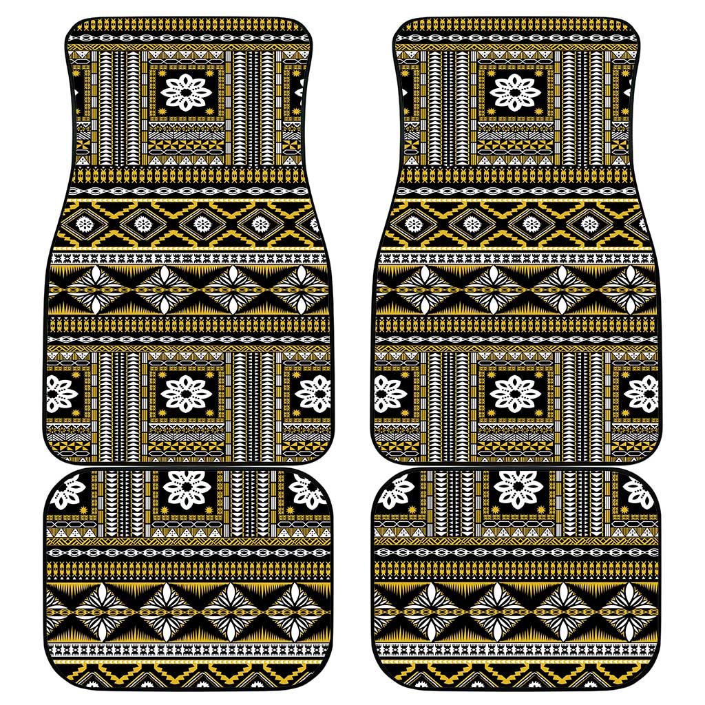 Fiji Masi Tapa Pattern Yellow Car Mats LT01 - Polynesian Pride