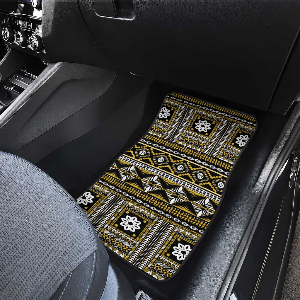 Fiji Masi Tapa Pattern Yellow Car Mats LT01 - Polynesian Pride