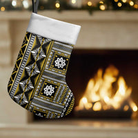 Fiji Masi Tapa Pattern Yellow Christmas Stocking LT01 Set of 2 Yellow - Polynesian Pride
