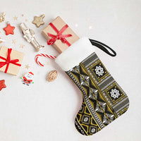 Fiji Masi Tapa Pattern Yellow Christmas Stocking LT01 - Polynesian Pride