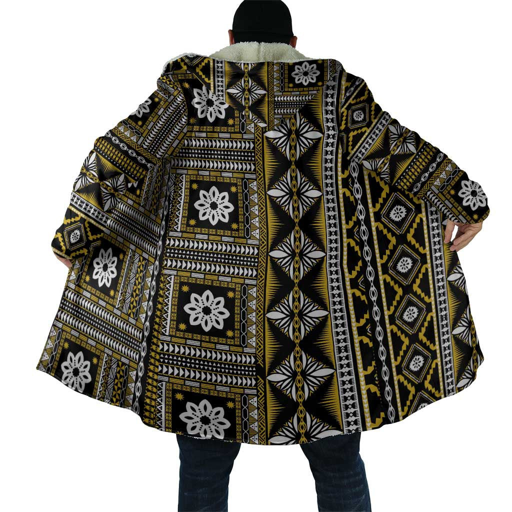 Fiji Masi Tapa Pattern Yellow Cloak - Polynesian Pride