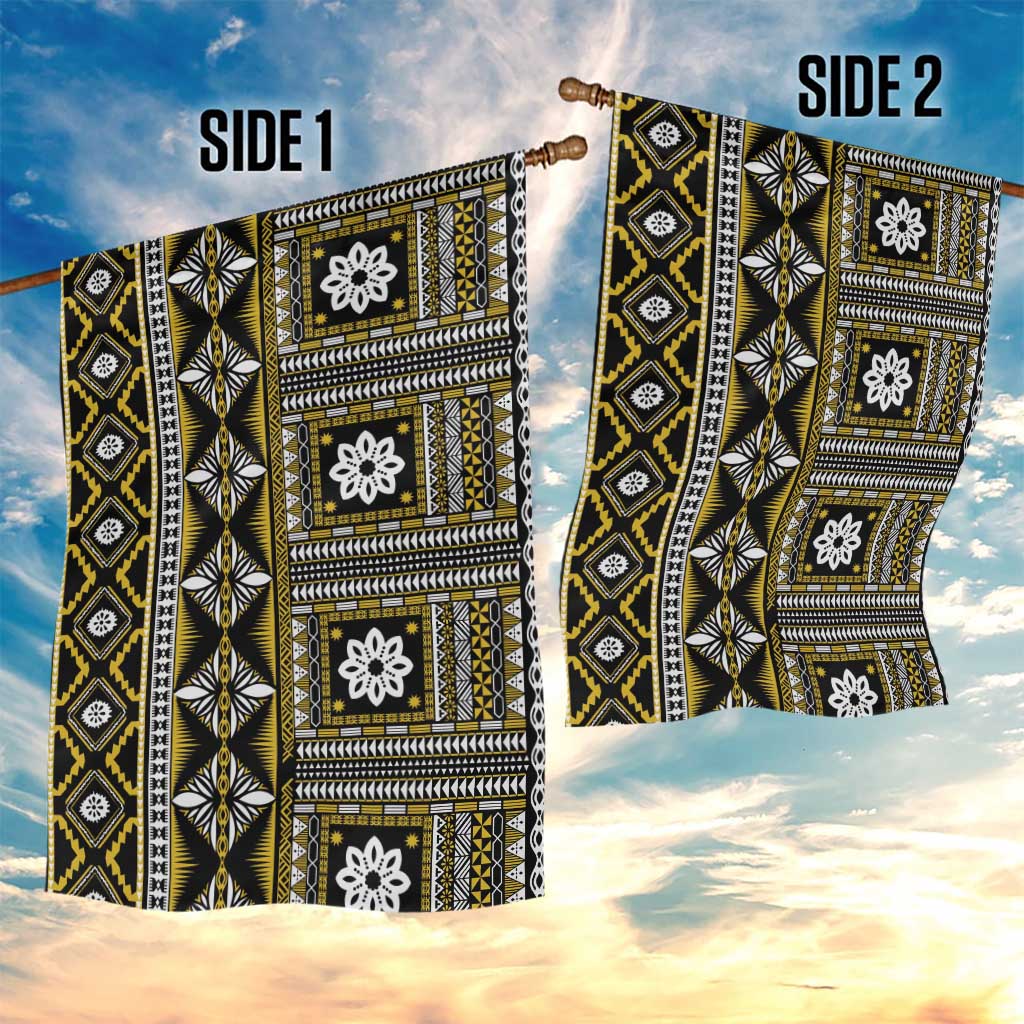 Fiji Masi Tapa Pattern Yellow Garden Flag LT01 - Polynesian Pride