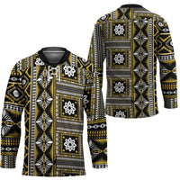 Fiji Masi Tapa Pattern Yellow Hockey Jersey - Polynesian Pride