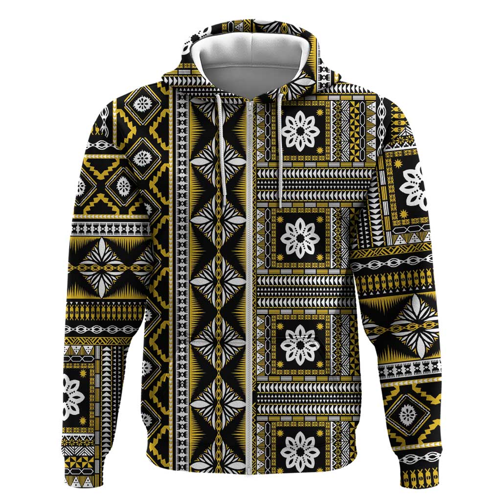 Fiji Masi Tapa Pattern Yellow Hoodie - Polynesian Pride