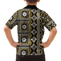 Fiji Masi Tapa Pattern Yellow Kid Hawaiian Shirt - Polynesian Pride