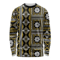 Fiji Masi Tapa Pattern Yellow Long Sleeve Shirt - Polynesian Pride