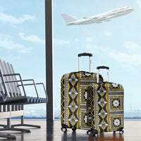 Fiji Masi Tapa Pattern Yellow Luggage Cover LT01 - Polynesian Pride