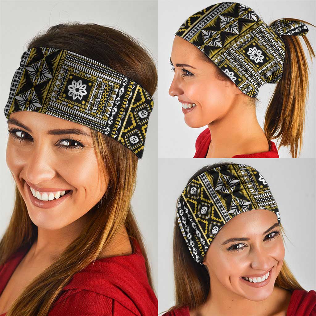 Fiji Masi Tapa Pattern Yellow Neck Gaiter LT01 - Polynesian Pride