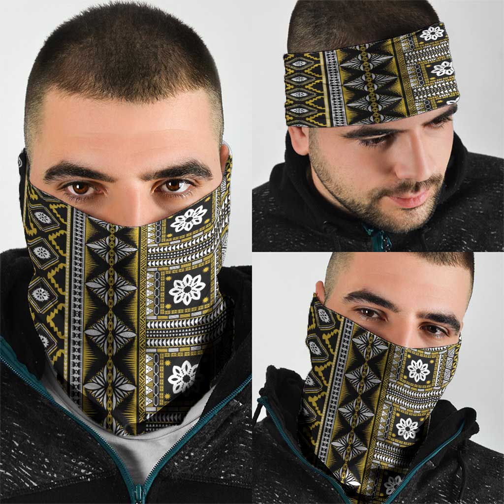 Fiji Masi Tapa Pattern Yellow Neck Gaiter LT01 - Polynesian Pride