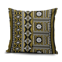 Fiji Masi Tapa Pattern Yellow Pillow Cover LT01 Yellow - Polynesian Pride