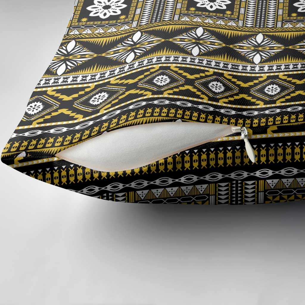 Fiji Masi Tapa Pattern Yellow Pillow Cover LT01 - Polynesian Pride