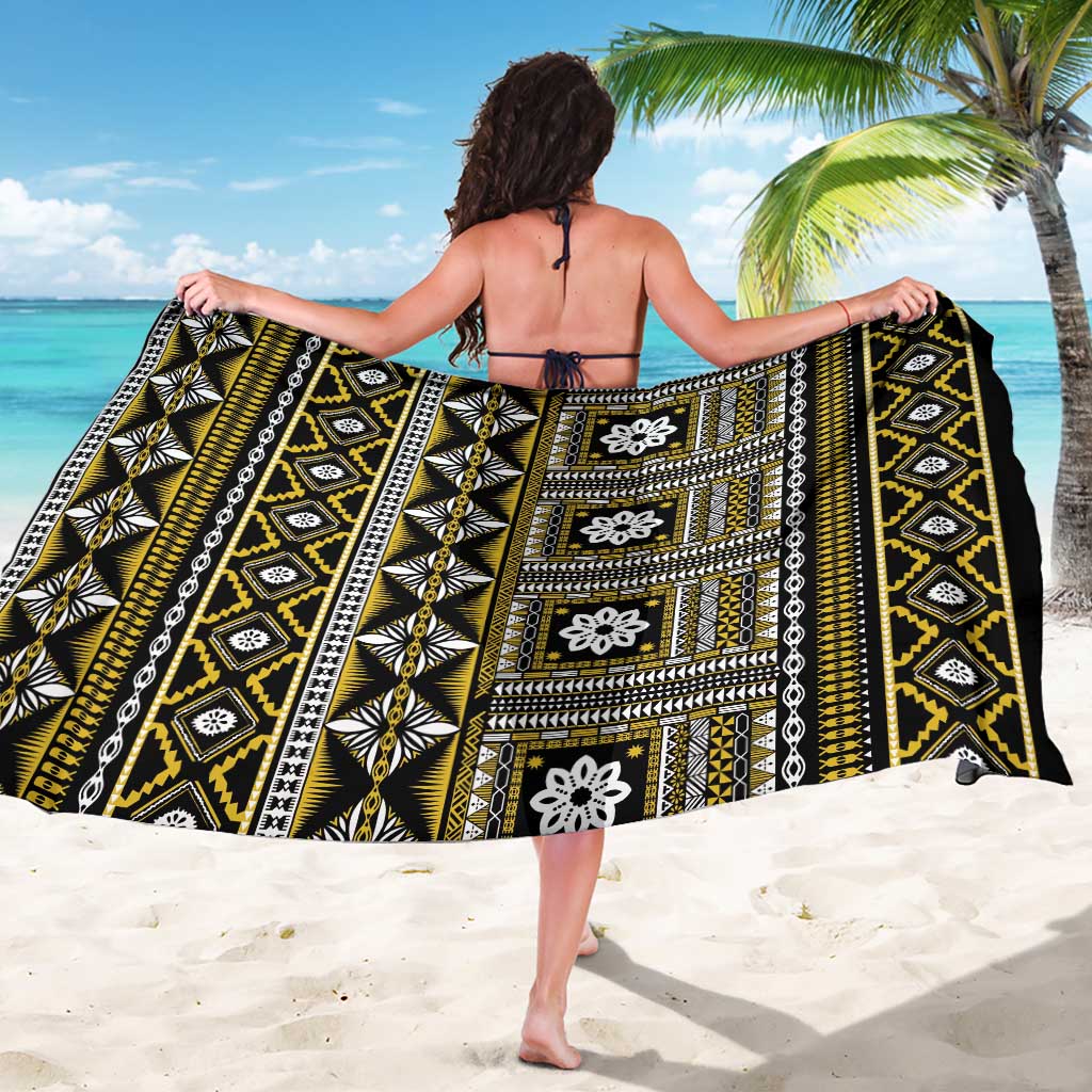 Fiji Masi Tapa Pattern Yellow Sarong LT01 - Polynesian Pride