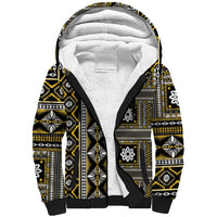 Fiji Masi Tapa Pattern Yellow Sherpa Hoodie LT01 Unisex Yellow - Polynesian Pride