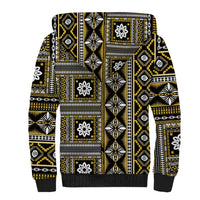Fiji Masi Tapa Pattern Yellow Sherpa Hoodie LT01 - Polynesian Pride