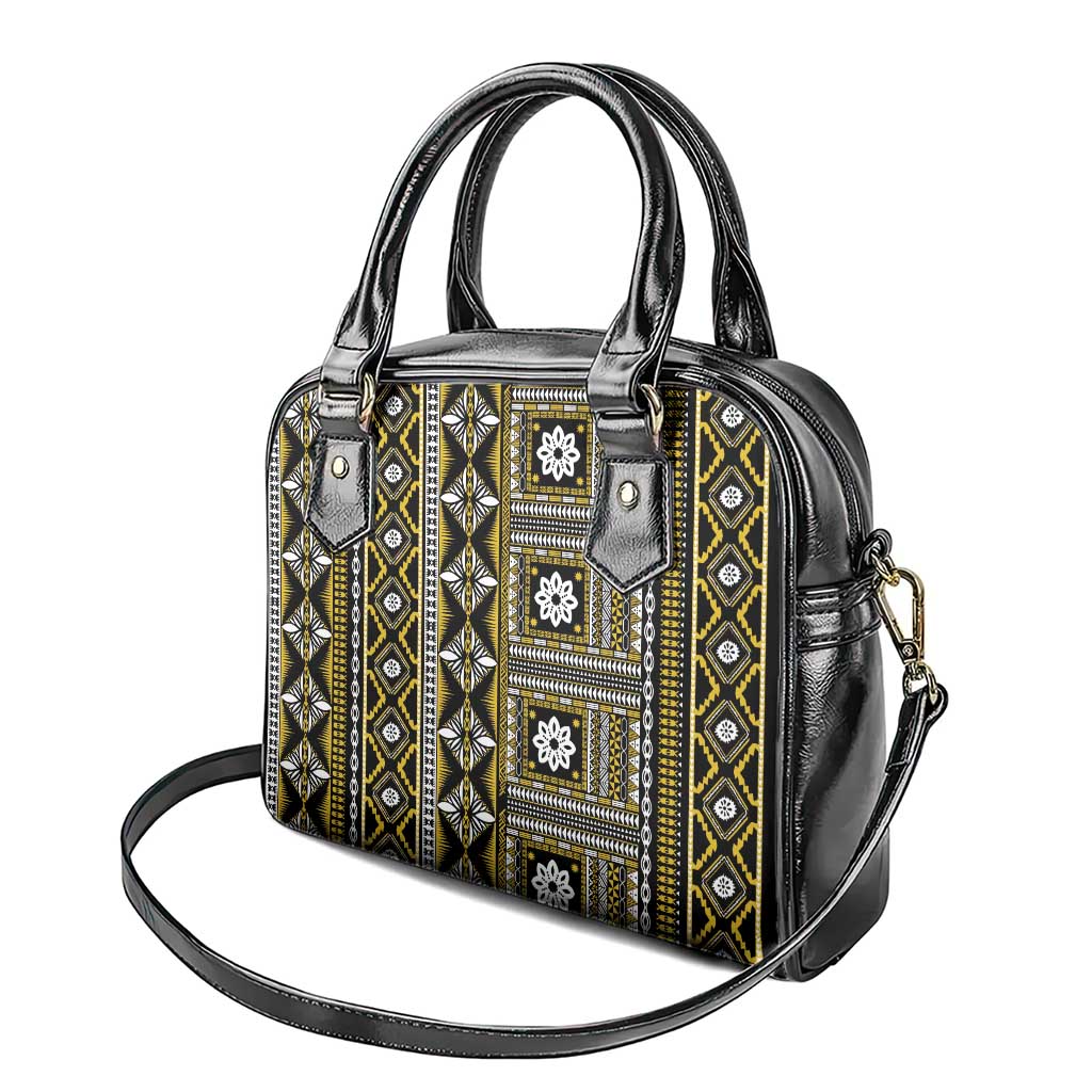 Fiji Masi Tapa Pattern Yellow Shoulder Handbag LT01 - Polynesian Pride