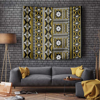 Fiji Masi Tapa Pattern Yellow Tapestry LT01 Yellow - Polynesian Pride