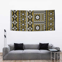 Fiji Masi Tapa Pattern Yellow Tapestry LT01 - Polynesian Pride
