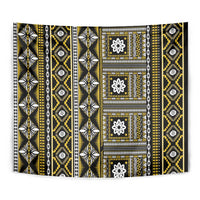 Fiji Masi Tapa Pattern Yellow Tapestry LT01 - Polynesian Pride
