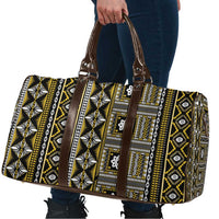 Fiji Masi Tapa Pattern Yellow Travel Bag - Polynesian Pride